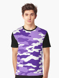 Purple Camo pattern print Graphic T Shirt T Shirt Best Seller Look Hot Search US