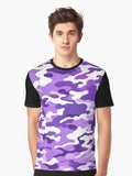 Purple Camouflage pattern print Graphic T Shirt T Shirt High Search Demand Hot Search US