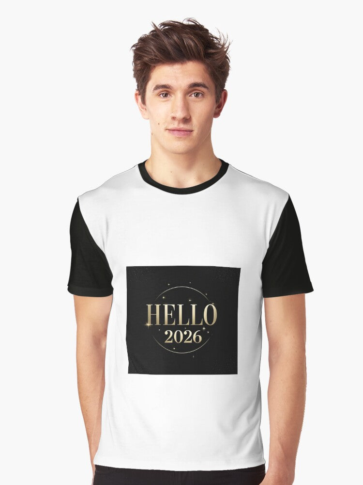 Hello 2026 Elegant Gold New Year s Eve Celebration Design Graphic T Shirt T Shirt Premium Print Daily Wear