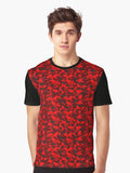 Camouflage Pattern Ultra Red Graphic T Shirt T Shirt Trending 2025 Fan Favorite