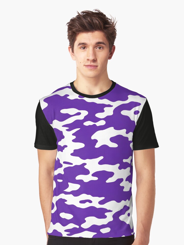 Purple Camo pattern Graphic T Shirt T Shirt Aesthetic Fit Streetwear Essential