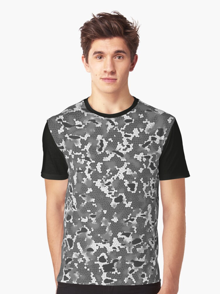 Grey Camouflage Graphic T Shirt T Shirt Aesthetic Fit Daily Comfort