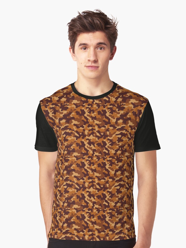 Camouflage Pattern Autumn Orange Graphic T Shirt T Shirt Best Seller Look Streetwear Essential