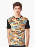 Desert Urban Camo Brown Sandstone Blue Graphic T Shirt T Shirt Best Seller Look High CTR Pick