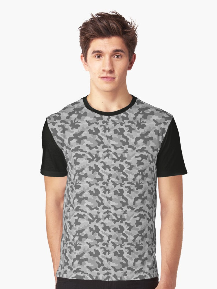 Camouflage Pattern Light Gray Graphic T Shirt T Shirt Trending 2025 Top Rated Design