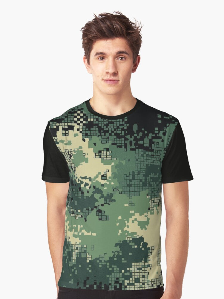 Russian Digital Camouflage Pattern Graphic T Shirt T Shirt High Search Demand Hot Search US