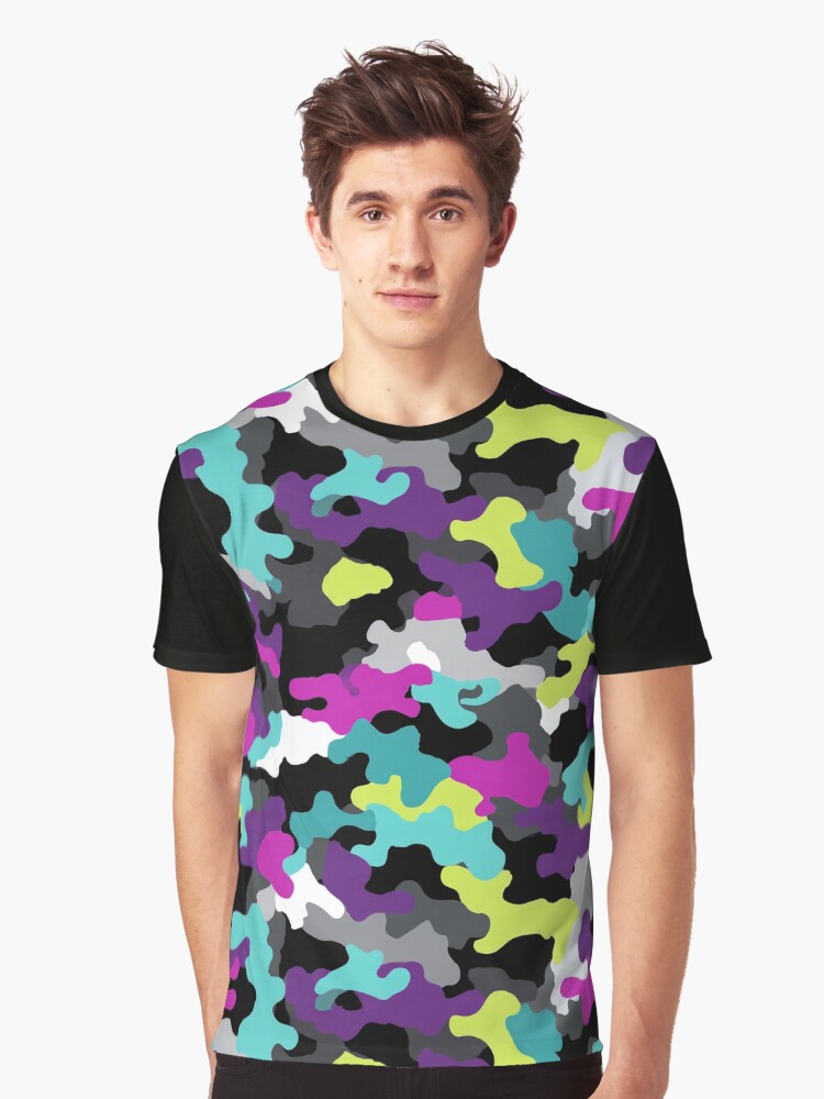 Bold Woodland Camouflage Texture For Streetwear Camo Fan Graphic T Shirt T Shirt Viral US Style Hot Search US