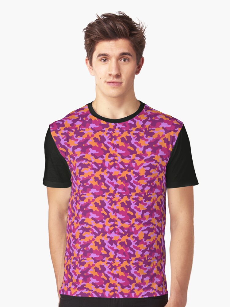 Camouflage Pattern Multicolor Pink Purple Graphic T Shirt T Shirt Best Seller Look Fan Favorite