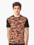 Sunset coloured camo pattern Graphic T Shirt T Shirt Aesthetic Fit High CTR Pick