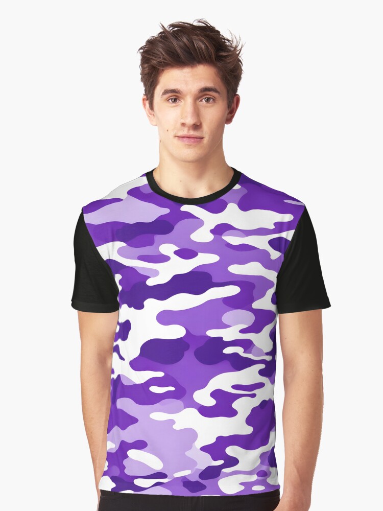 Purple Camouflage pattern Graphic T Shirt T Shirt Aesthetic Fit Fan Favorite