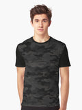 Midnight Stealth Urban Camo Black Charcoal Graphic T Shirt T Shirt Viral US Style Streetwear Essential