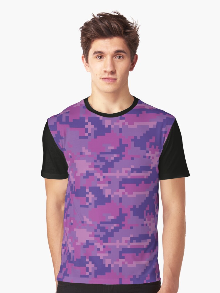 Purple Digital Camouflage Graphic T Shirt T Shirt Best Seller Look Top Rated Design