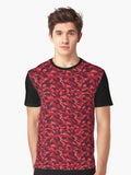 Camouflage Pattern Underground Red Graphic T Shirt T Shirt Aesthetic Fit Daily Comfort