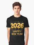 Gold Balloon 2026 Happy New Year Celebration Party Graphic T Shirt T Shirt Premium Print Best Seller Look