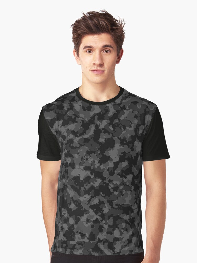 Black Camouflage Graphic T Shirt T Shirt Trending 2025 Daily Comfort