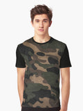 Army Camo Woodland Camouflage Graphic T Shirt T Shirt Viral US Style Fan Favorite