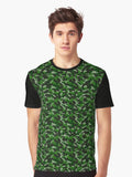 Camouflage Pattern Moist Mire Green Graphic T Shirt T Shirt Viral US Style Daily Comfort