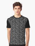 Camouflage Pattern Dark Gray Graphic T Shirt T Shirt Viral US Style Hot Search US
