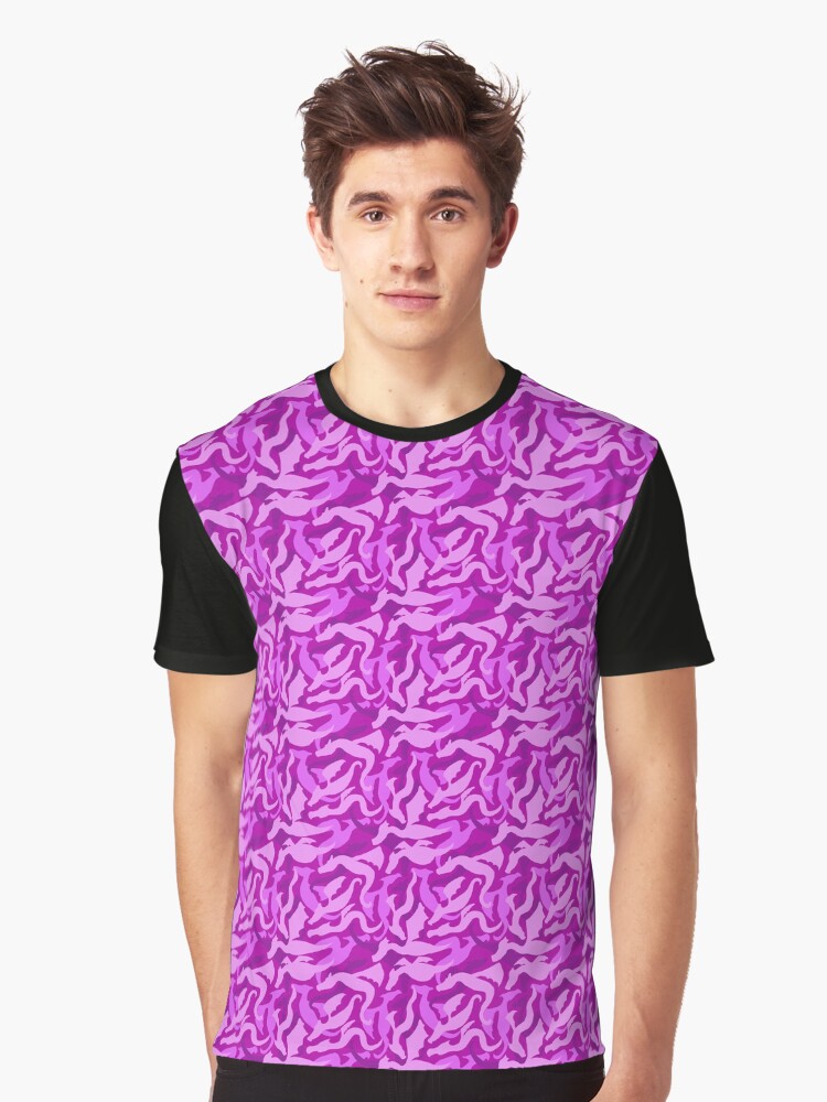 Dragon Pink and Purple Camo Dragon Shape Camouflage Pattern Graphic T Shirt T Shirt Premium Quality Top Rated Design