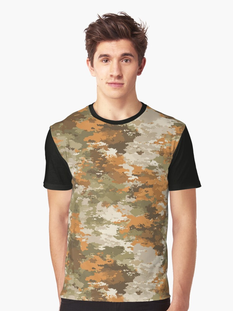 Minimalistic Forest Pixeled Camouflage Texture For Urban Pixeled Camo Fan Graphic T Shirt T Shirt Aesthetic Fit Daily Co