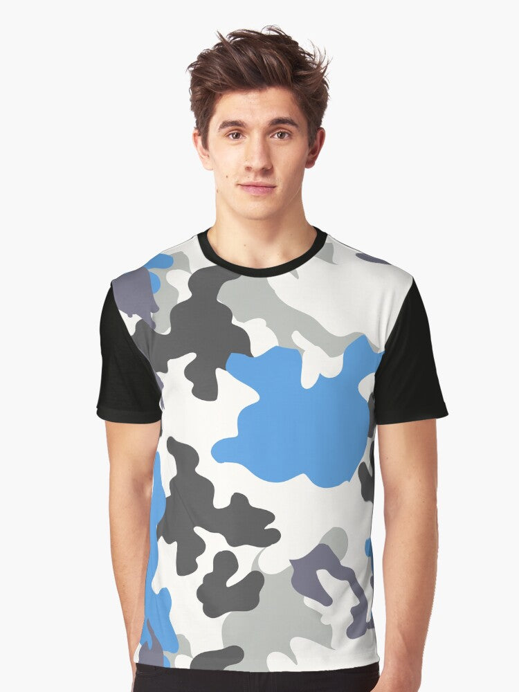Blue Camo Graphic T Shirt T Shirt Premium Quality High CTR Pick