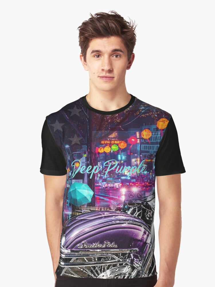 Deep Purple Custom Motorcycle Graphic Shirt T Shirt Minimal Style