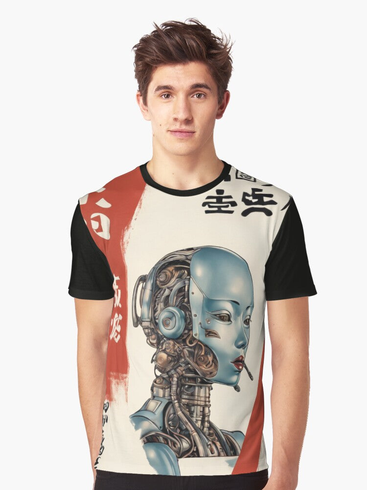 Robot Shunga Erotic Art Imitation 57 Graphic T-Shirt | Premium Unisex T-Shirt, Trending Graphic Tee