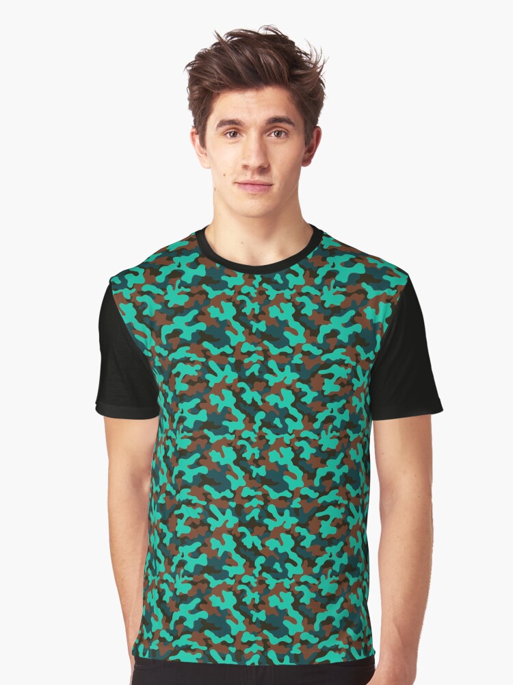 Camouflage Pattern Dirty Mint Graphic T Shirt T Shirt Aesthetic Fit Top Rated Design
