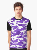 Purple Camouflage print Graphic T Shirt T Shirt Best Seller Look Top Rated Design