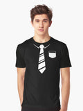 Tie Black Round Neck shirt Graphic Shirt T Shirt Minimal Style