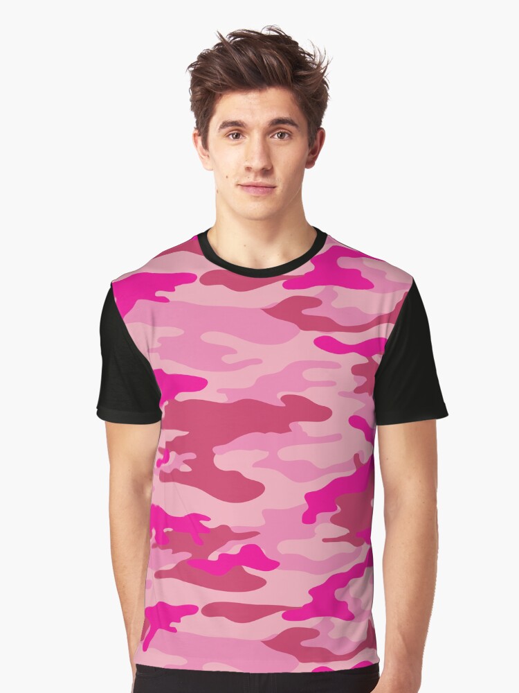 Girls Pink Camo Pink Camouflage Graphic T Shirt T Shirt Viral US Style Fan Favorite
