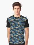 Aqua Terrain Camouflage Graphic T Shirt T Shirt Premium Quality High CTR Pick