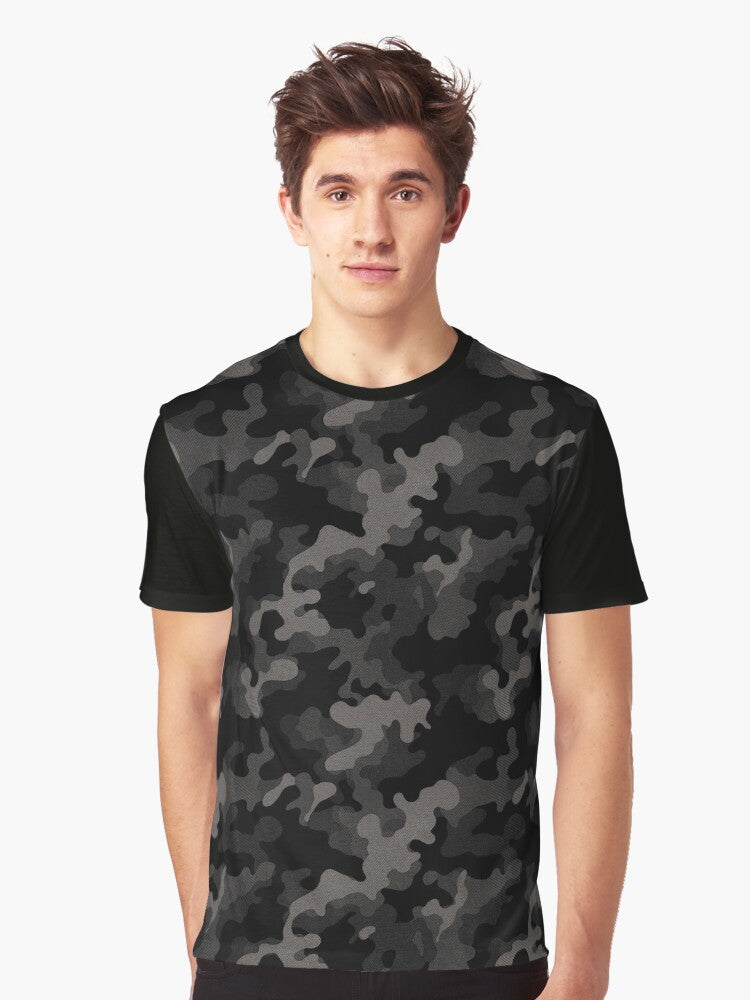 Black Gray Camo Urban Cargo Realistic Graphic T Shirt T Shirt Premium Quality Hot Search US