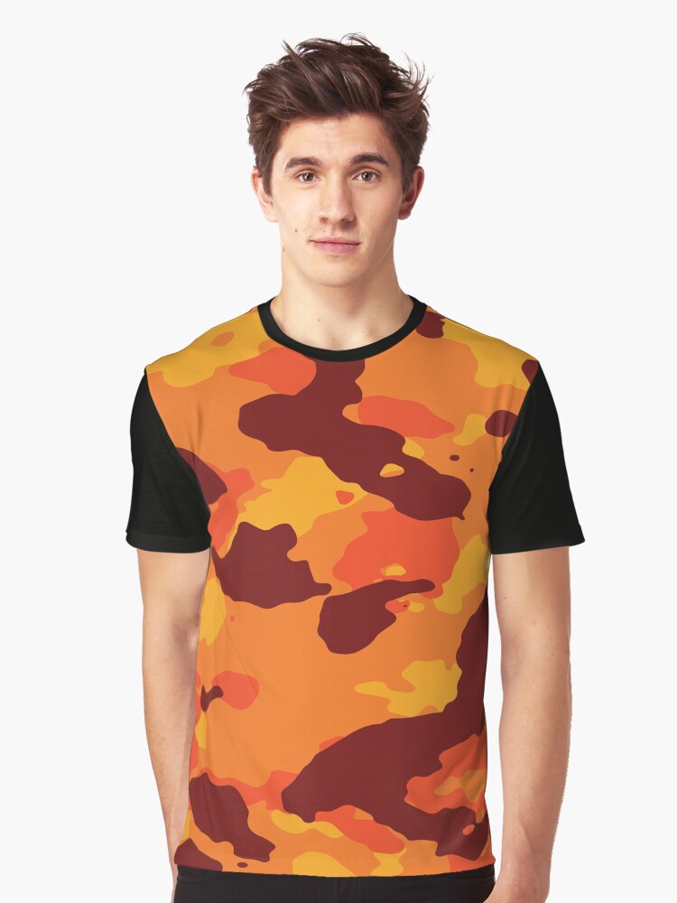 Orange Camo Graphic T Shirt T Shirt Best Seller Look Hot Search US