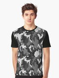 Black And Grey Camouflage Graphic T Shirt T Shirt Aesthetic Fit Fan Favorite
