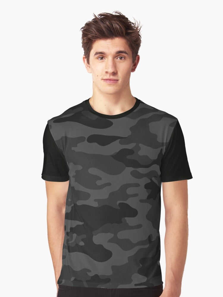 Black camouflage pattern Graphic T Shirt T Shirt Trending 2025 Hot Search US