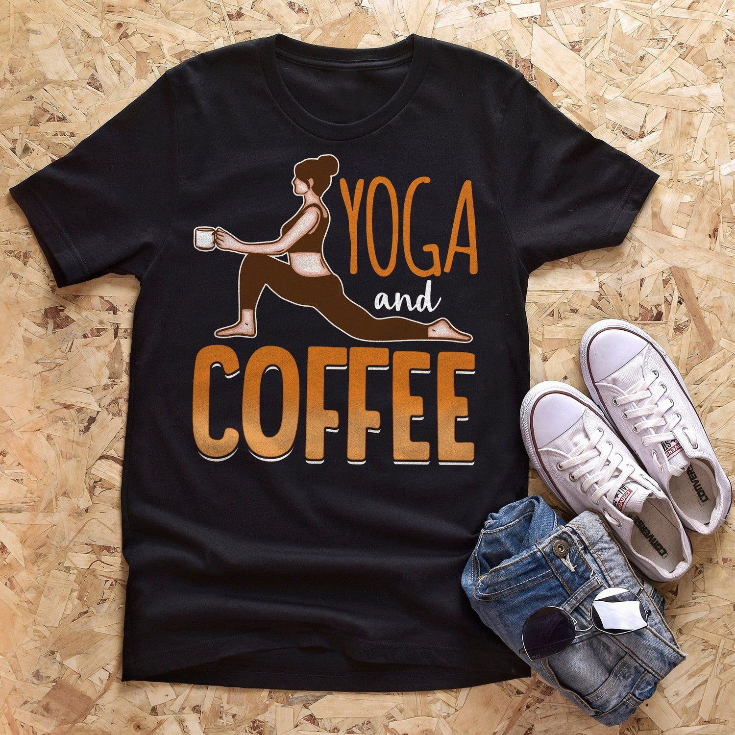 Yoga and Coffee Shirt: Gift for Yoga & Meditation Lovers, Zen Tee