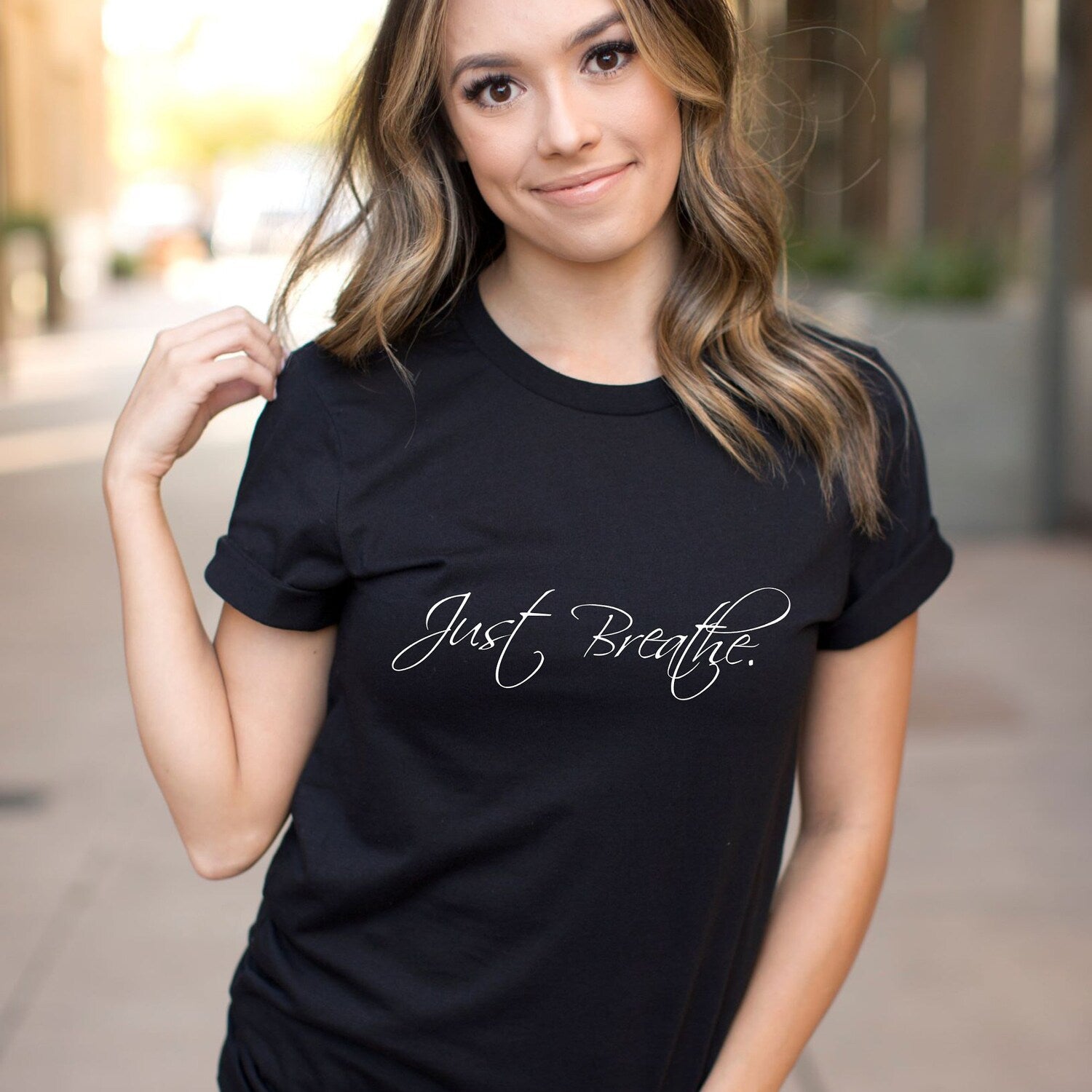Just Breathe Shirt: Yoga Tshirt, Zen Gifts Women, Meditation Tee Gift