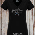 Positive Bling shirt Women's Vibes | Motivational Glitter Kindness Holographic Sequins Festival Yoga Wear Tee