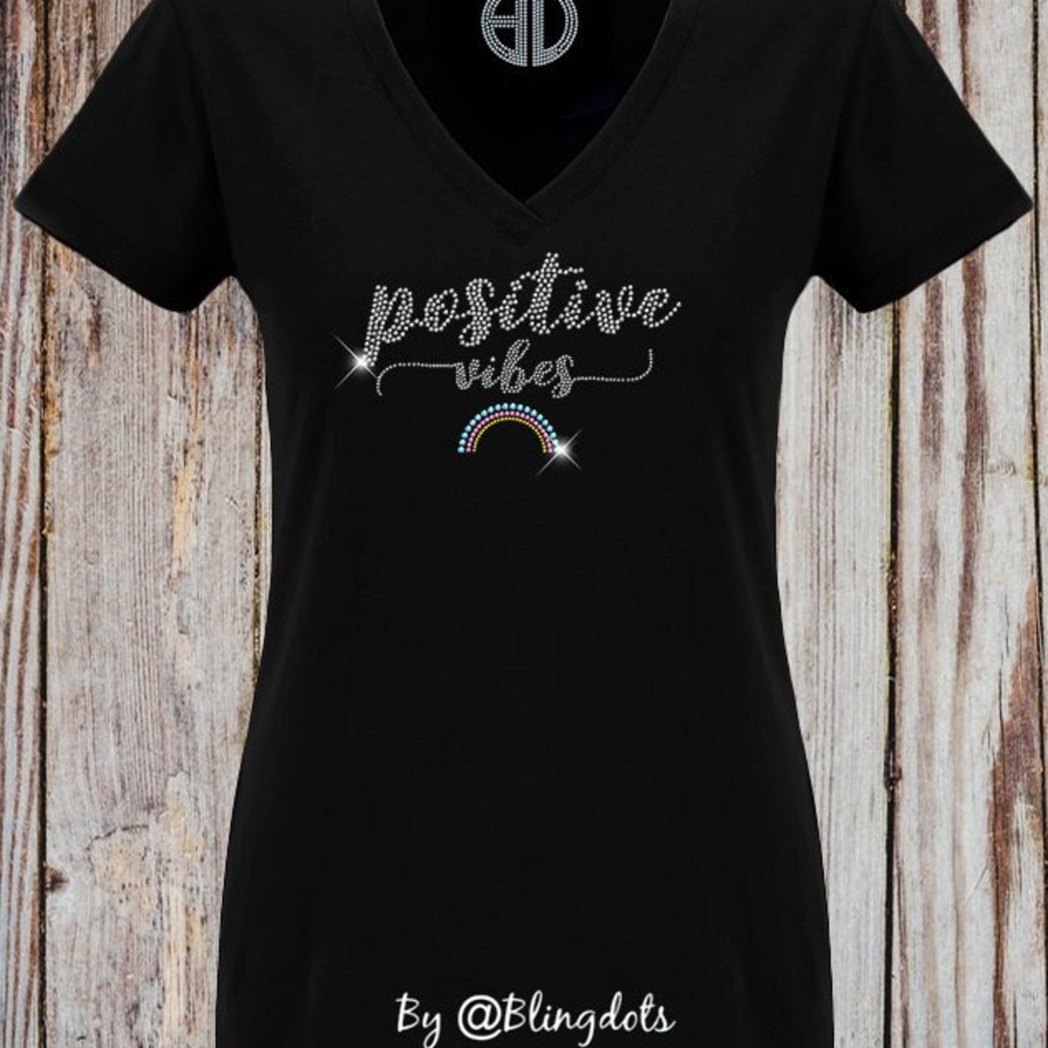 Positive Bling shirt Women's Vibes | Motivational Glitter Kindness Holographic Sequins Festival Yoga Wear Tee