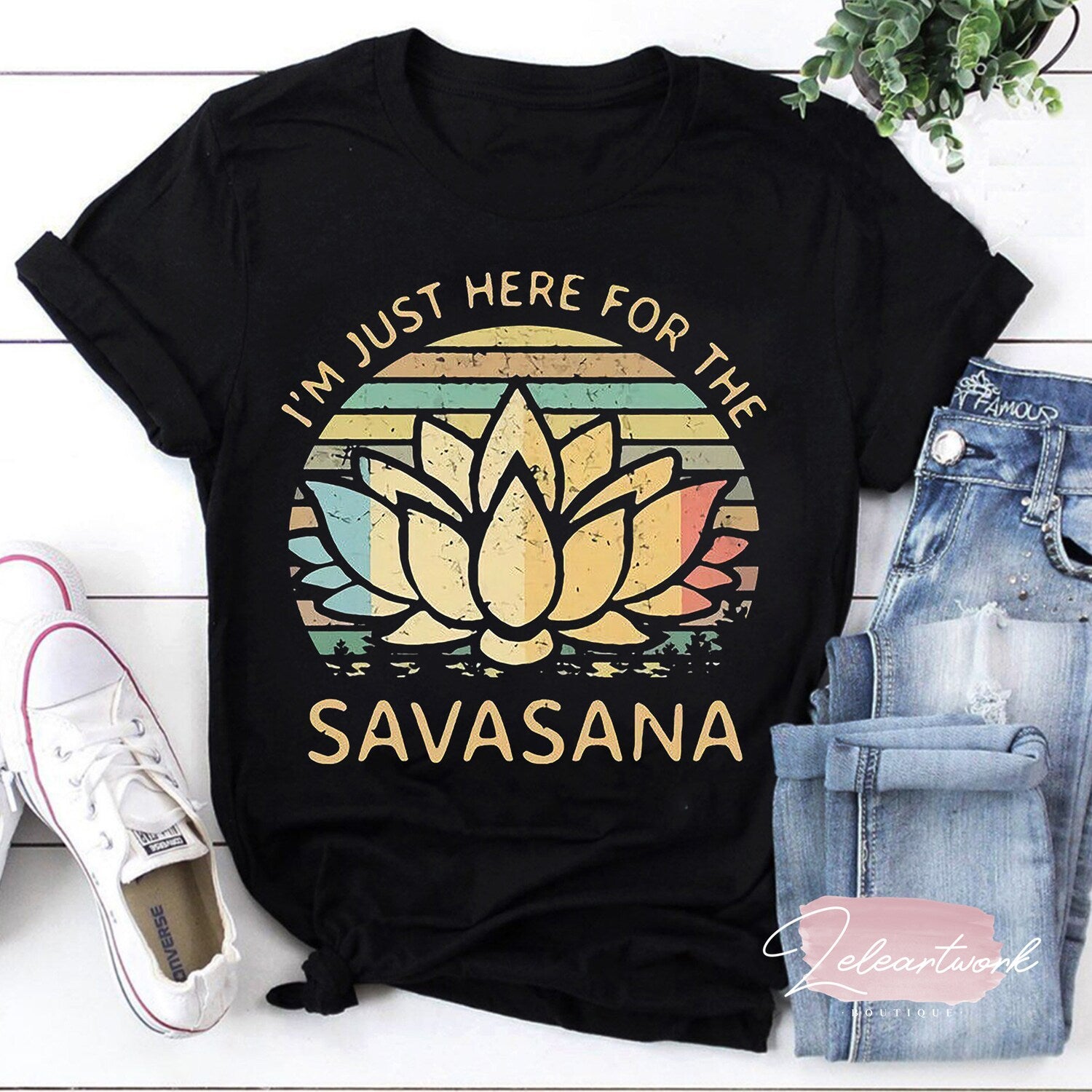 Iâm Just Here for The Savasana Yoga Funny Vintage T-Shirt: Zen Master Shirt Gift