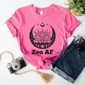 Zen AF Shirt, Funny Yoga Lover Gift, Celestial Moon Phase Meditation Tee