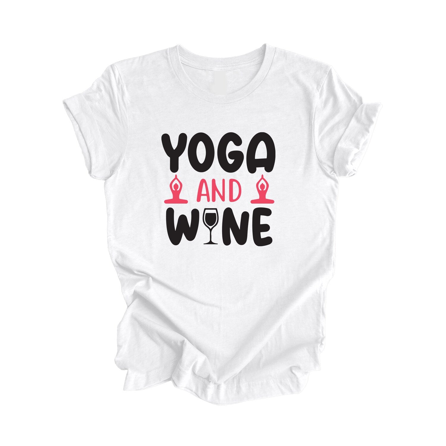 Yoga And Wine Yoga Meditation T-shirt Lover Teacher Wellness Self Care Shirt Inspired X Gift Tee