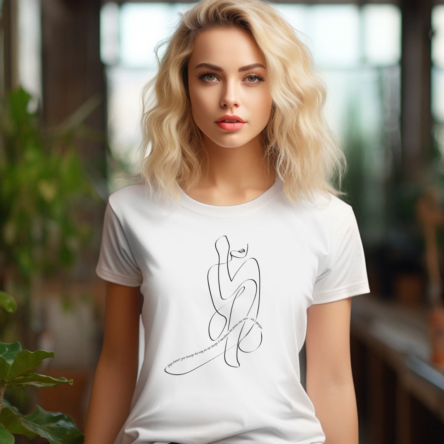Yoga quote - b.k.s iyengar I Continuous line drawing I Yoga Shirt I NAMASTE OLE