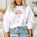 Lotus Flower Sweatshirt: Breathe Sweater, Yoga Sweater, Yoga Gift Meditation Shirt Gift