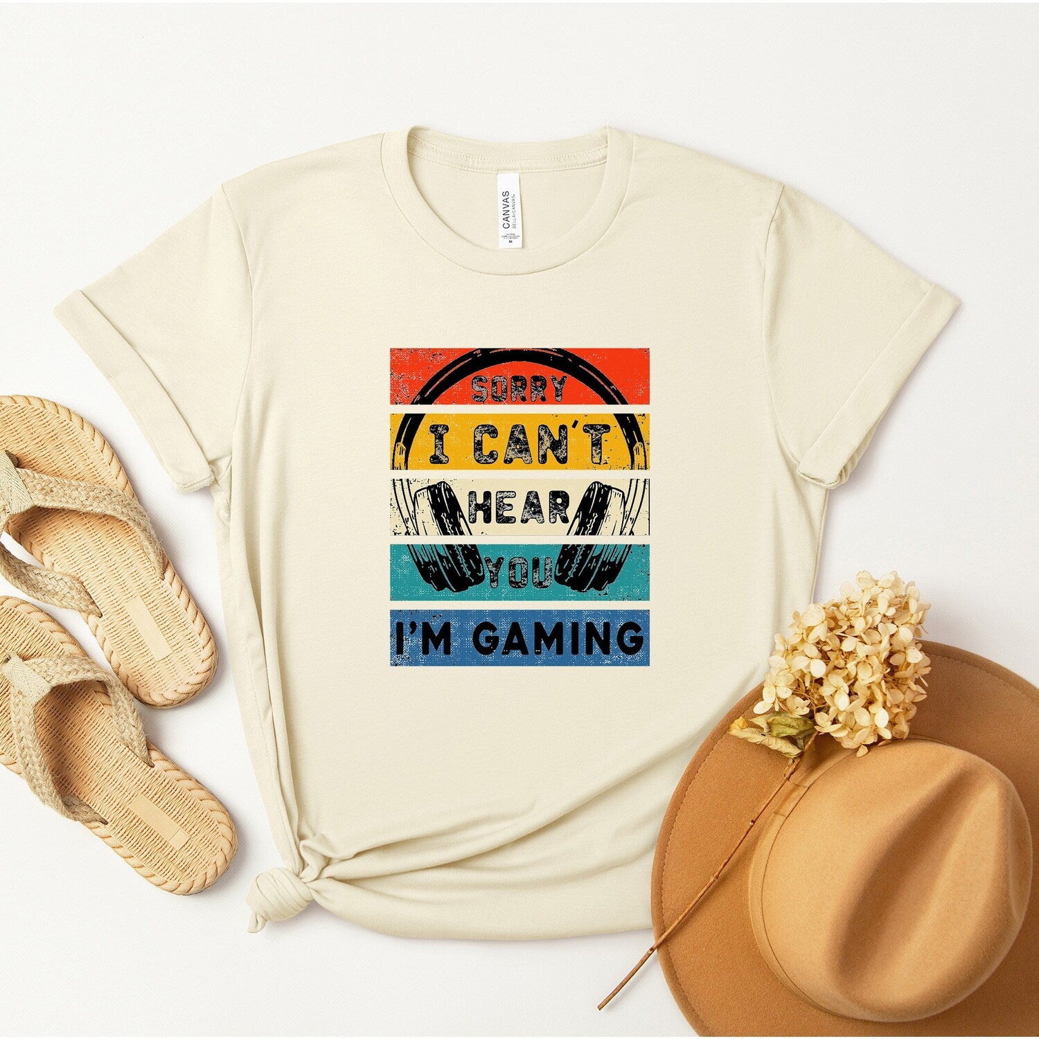 Sorry I Can't Hear You Gaming T-Shirt | Funny Gamer Tee | Gaming Apparel