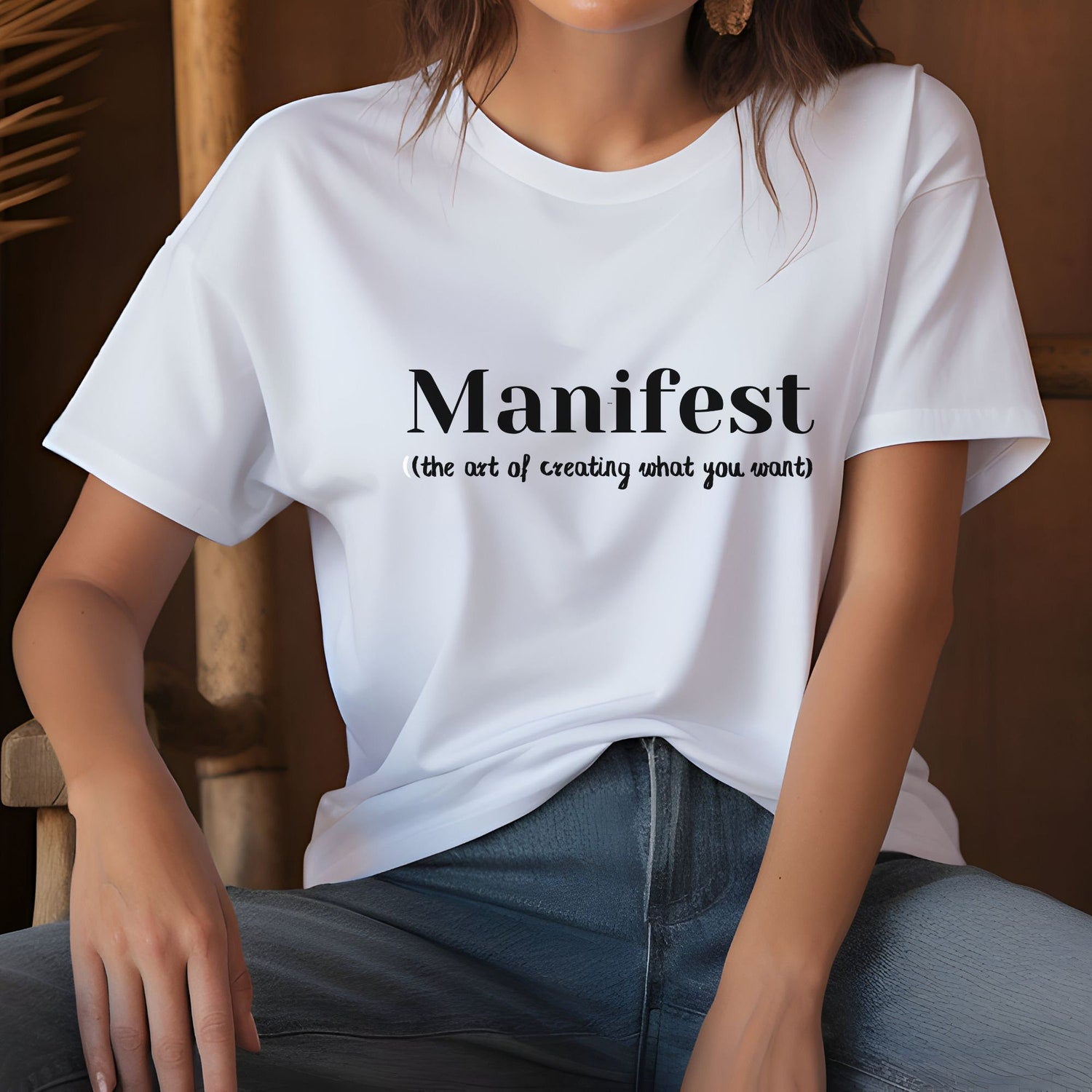 Manifest Yoga Pilates Shirt | Positive Vibes Meditation Manifestation Energy Spiritual Motivational Tee