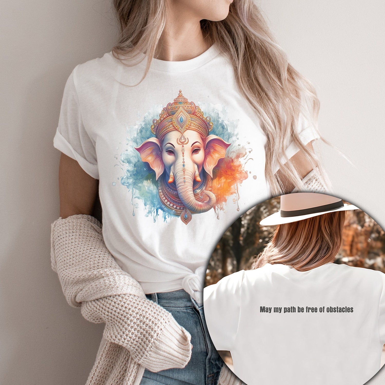 Lord Ganesha Shirt Hindu God Inspirational Yoga Teacher Boho Meditation Lover Gift Tee