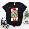 Classic Black Queen Of Hearts T-Shirt, Poker Casino Game Lover Gift, Playing Card Games TShirt, Present Birthday Casino Night Cool Funny,