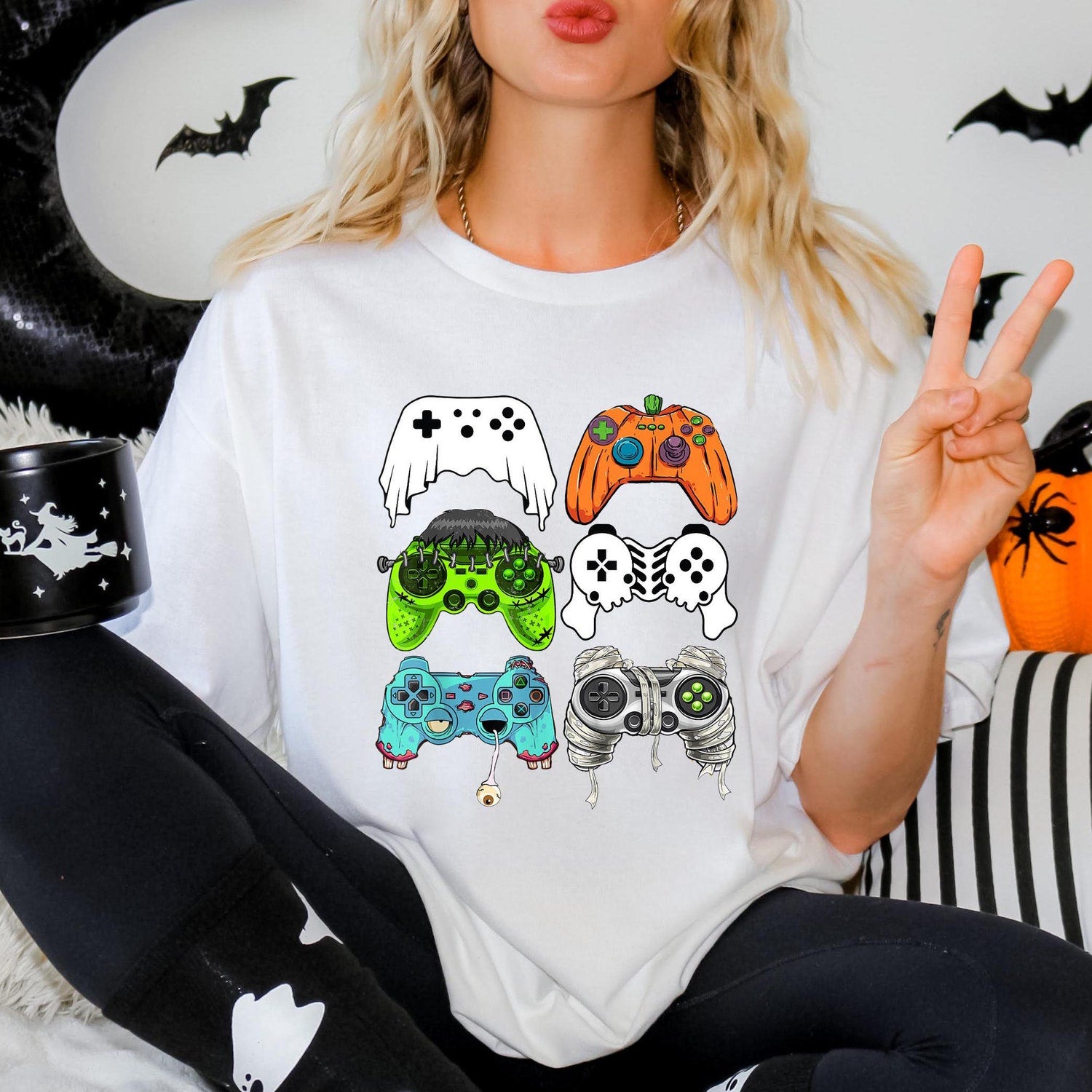 Zombie Gaming Controller Shirt, Halloween Gaming Controller T-Shirt, Halloween Zombie Shirt, Halloween Gamer Shirt, Spooky Gamer Shirt